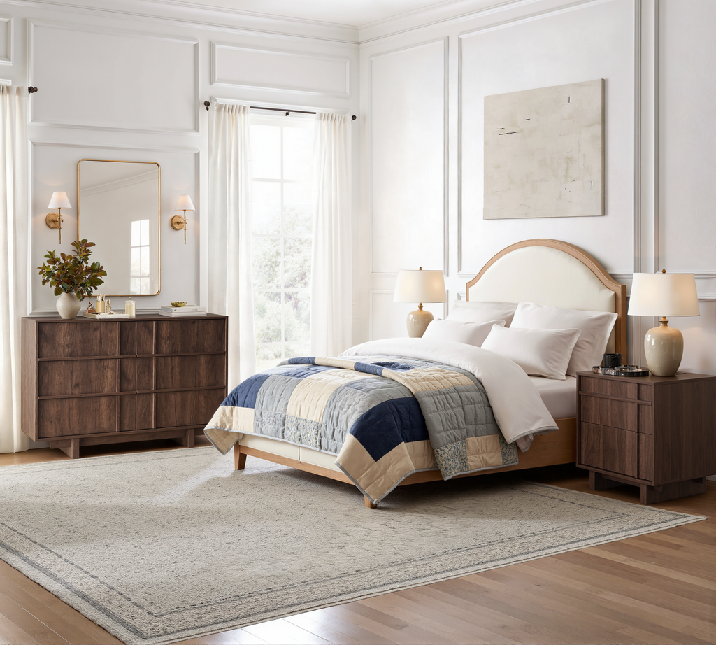 The Linear Nightstand | Deep Walnut Mid-Century Bedside Table