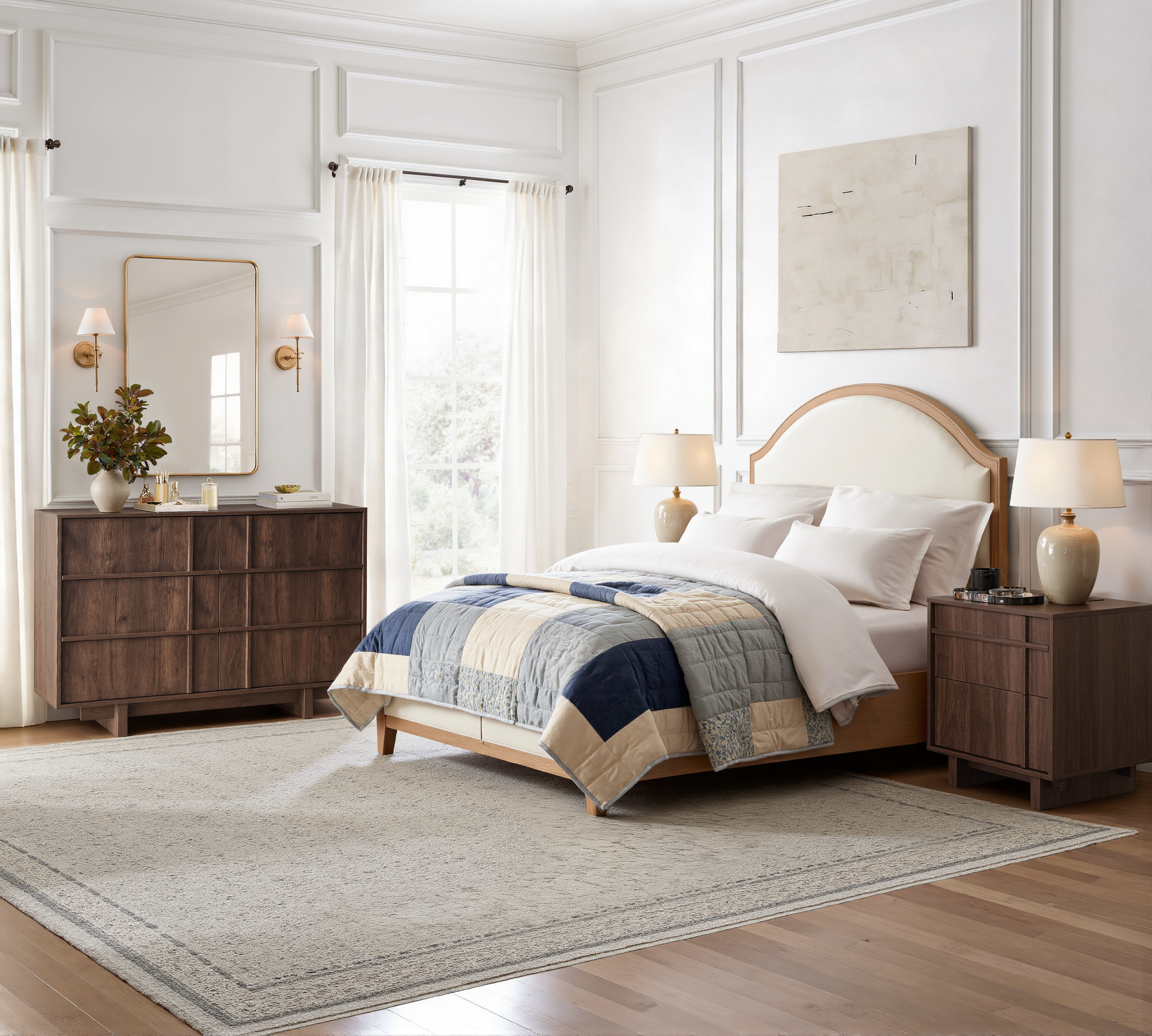 The Linear Nightstand | Deep Walnut Mid-Century Bedside Table