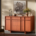 The Linear 47" Sideboard | Classic Cherry 2-Door & 3-Drawer Credenza