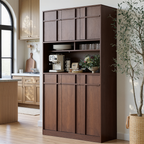 The Linear 72" Kitchen Pantry | Deep Walnut Tall Storage Cabinet