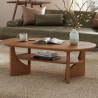 47" Mid-Century Modern Oval Coffee Table - Heritage Mahogany Finish