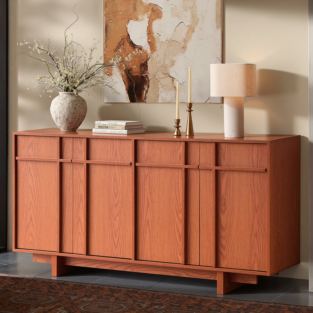 The Linear 63" Sideboard | Classic Cherry Wood Finish