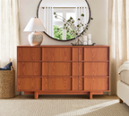 The Linear 55" Cherry Oak Dresser | Sculptural Mid-Century 9-Drawer Chest