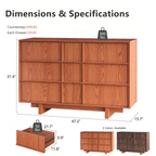 The Linear 47.2" Cherry  Dresser | Sculptural Mid-Century 6-Drawer Chest