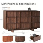 The Linear 55" Walnut Dresser | Sculptural Mid-Century 9-Drawer Chest