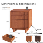 The Linear Nightstand | Deep Cherry Mid-Century Bedside Table