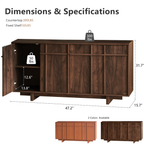 The Linear 63" Sideboard Buffet | Sculptural Mid-Century Credenza