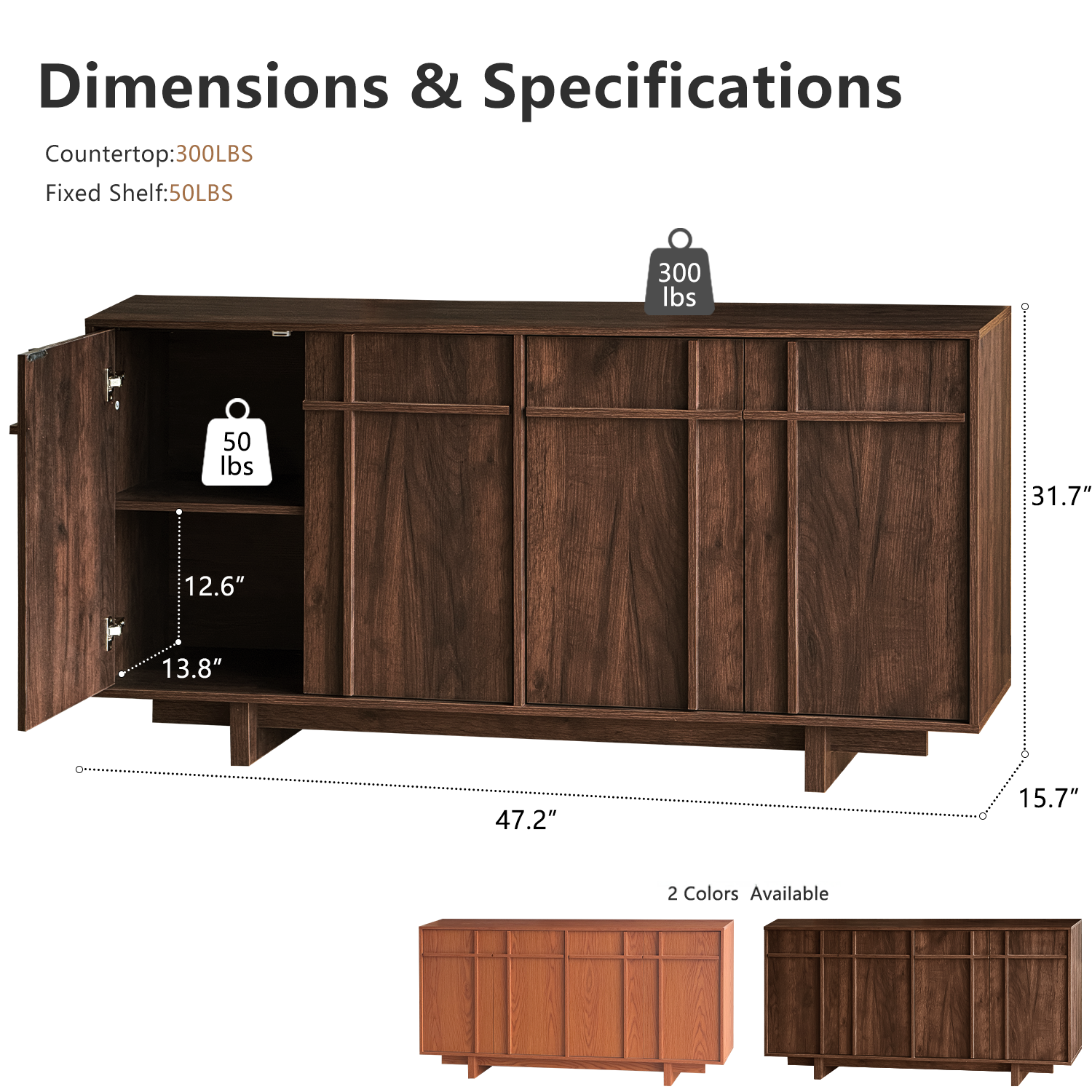 The Linear 63" Sideboard Buffet | Sculptural Mid-Century Credenza