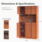The Linear 72" Kitchen Pantry | Classic Cherry Tall Storage Cabinet