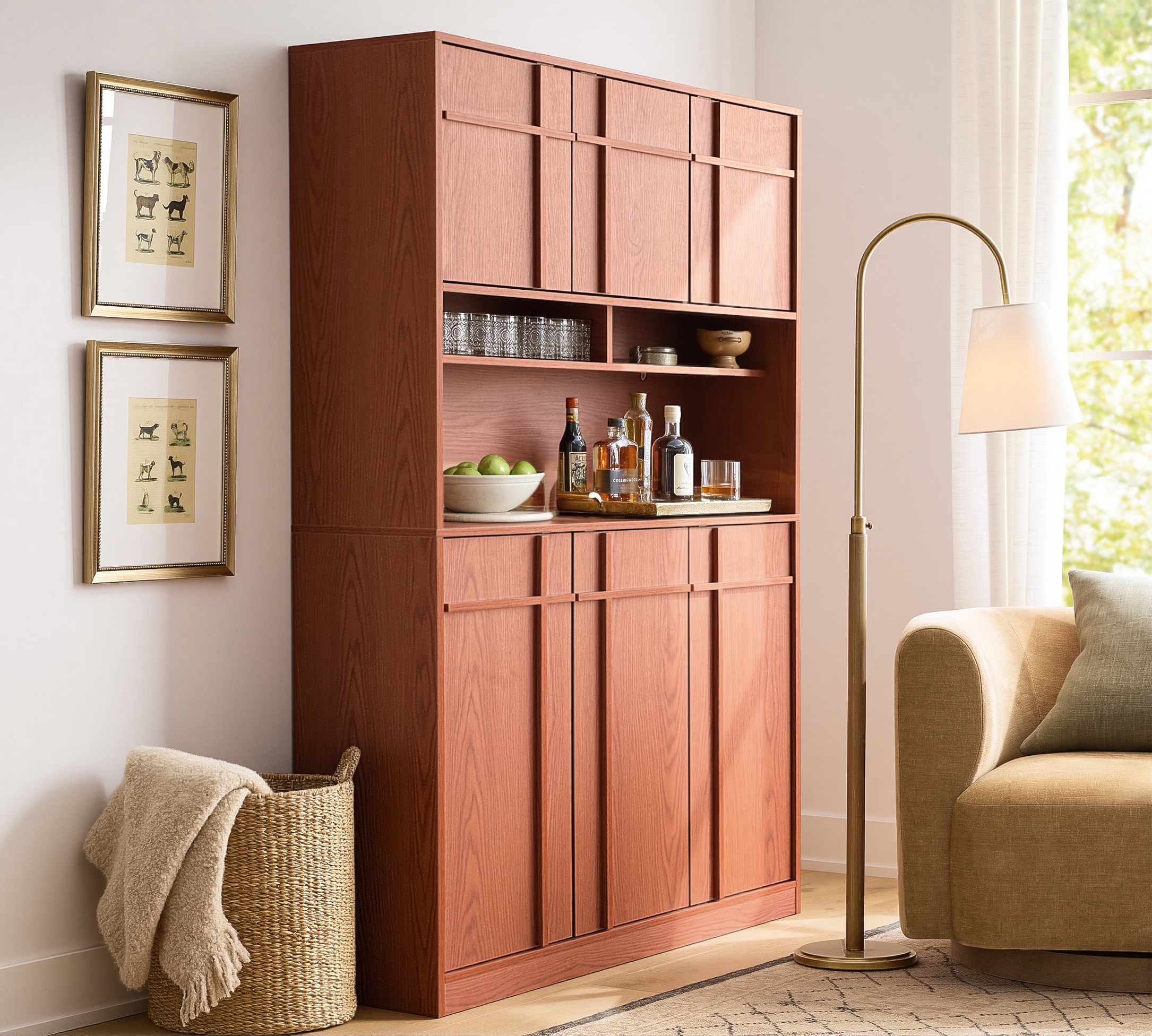 The Linear 72" Kitchen Pantry | Classic Cherry Tall Storage Cabinet