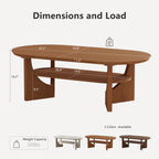 47" Mid-Century Modern Oval Coffee Table - Heritage Mahogany Finish