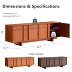 The Linear 68" TV Stand | Deep Cherry Mid-Century Media Console
