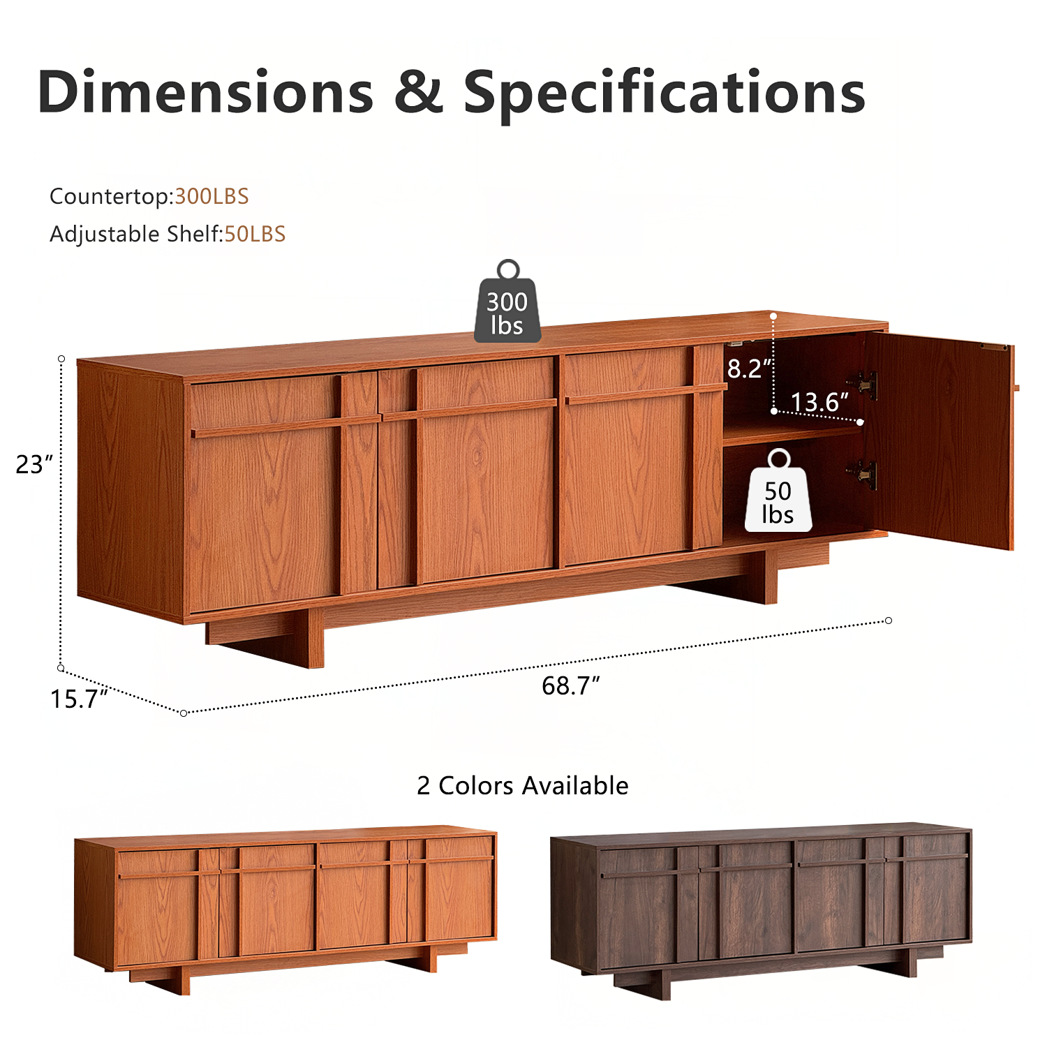 The Linear 68" TV Stand | Deep Cherry Mid-Century Media Console