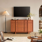 The Linear 47" Sideboard | Classic Cherry 2-Door & 3-Drawer Credenza