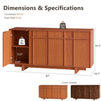 The Linear 63" Sideboard | Classic Cherry Wood Finish