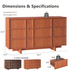 The Linear 55" Cherry Oak Dresser | Sculptural Mid-Century 9-Drawer Chest