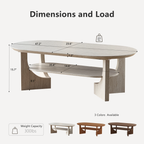 47" Mid-Century Modern Oval Coffee Table - Stone Ash Finish