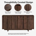 The Linear 63" Sideboard Buffet | Sculptural Mid-Century Credenza