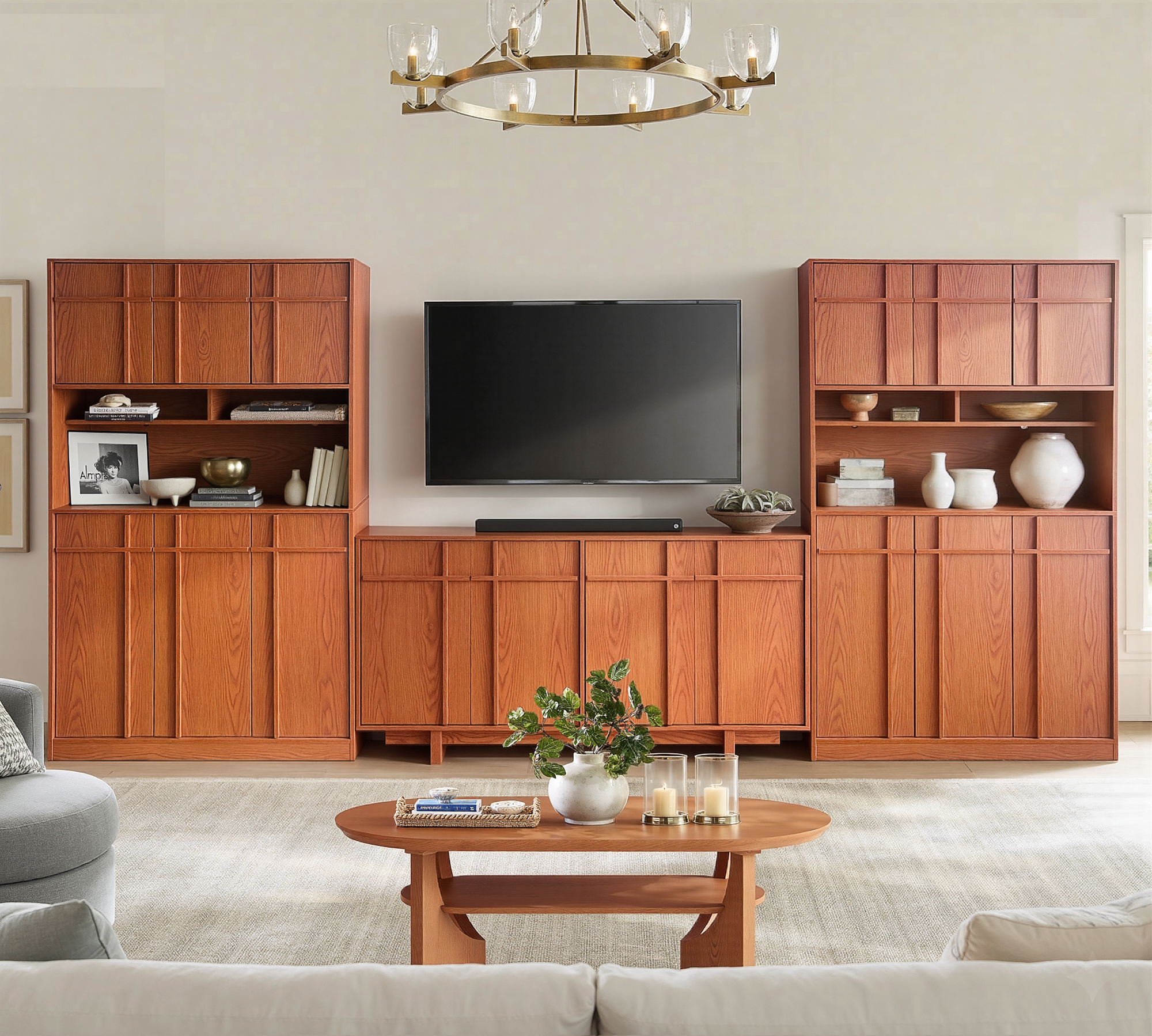 The Linear 72" Kitchen Pantry | Classic Cherry Tall Storage Cabinet