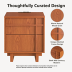 The Linear Nightstand | Deep Cherry Mid-Century Bedside Table