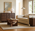 The Linear 47.2" Walnut  Dresser | Sculptural Mid-Century 6-Drawer Chest
