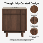 The Linear Nightstand | Deep Walnut Mid-Century Bedside Table