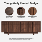 The Linear 68" TV Stand | Deep Walnut Mid-Century Media Console