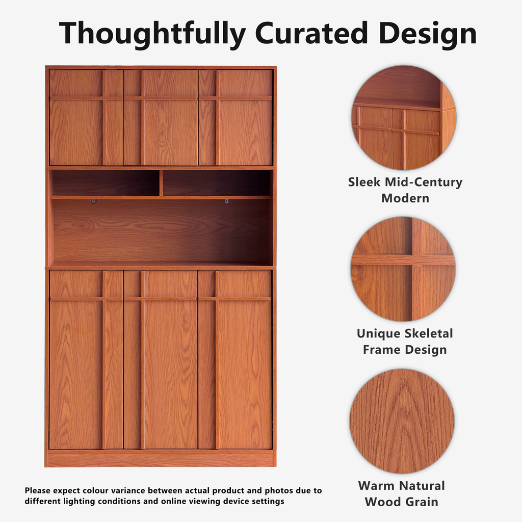 The Linear 72" Kitchen Pantry | Classic Cherry Tall Storage Cabinet