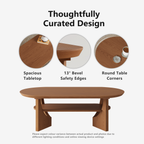47" Mid-Century Modern Oval Coffee Table - Heritage Mahogany Finish