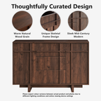 The Linear 47" Sideboard | Deep Walnut 2-Door & 3-Drawer Credenza