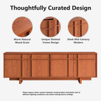 The Linear 68" TV Stand | Deep Cherry Mid-Century Media Console