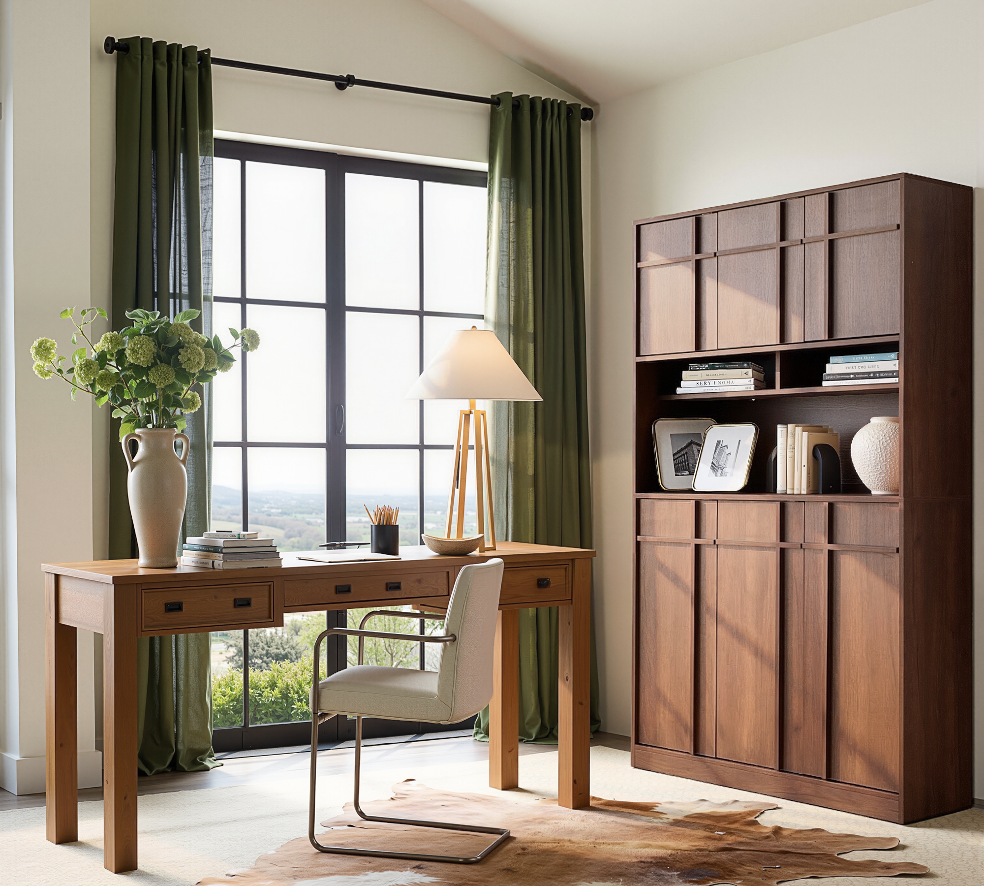 The Linear 72" Kitchen Pantry | Deep Walnut Tall Storage Cabinet