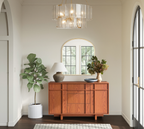 The Linear 47" Sideboard | Classic Cherry 2-Door & 3-Drawer Credenza