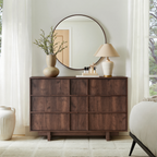 The Linear 47.2" Walnut  Dresser | Sculptural Mid-Century 6-Drawer Chest