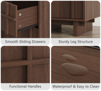 The Linear Nightstand | Deep Walnut Mid-Century Bedside Table