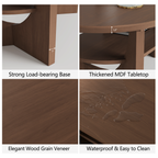 47" Mid-Century Modern Oval Coffee Table - Walnut Finish