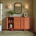 The Linear 47" Sideboard | Classic Cherry 2-Door & 3-Drawer Credenza