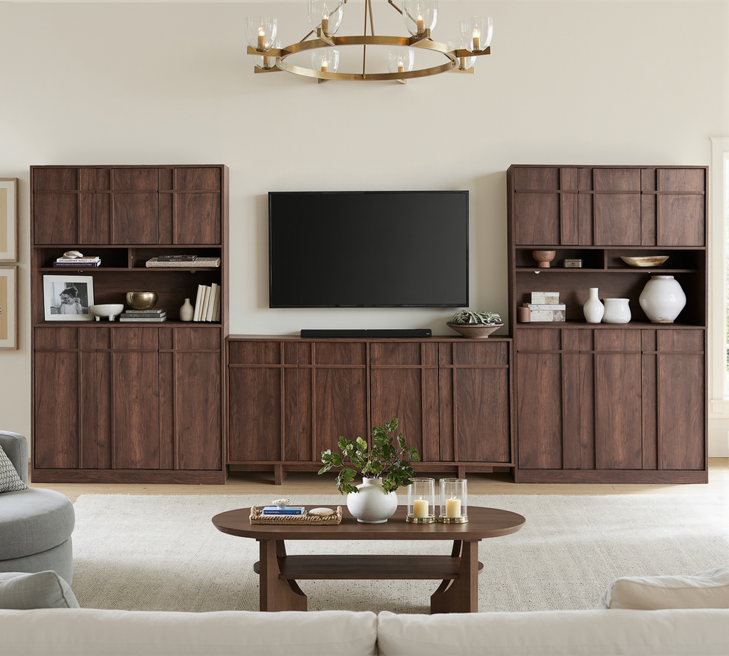 The Linear 72" Kitchen Pantry | Deep Walnut Tall Storage Cabinet