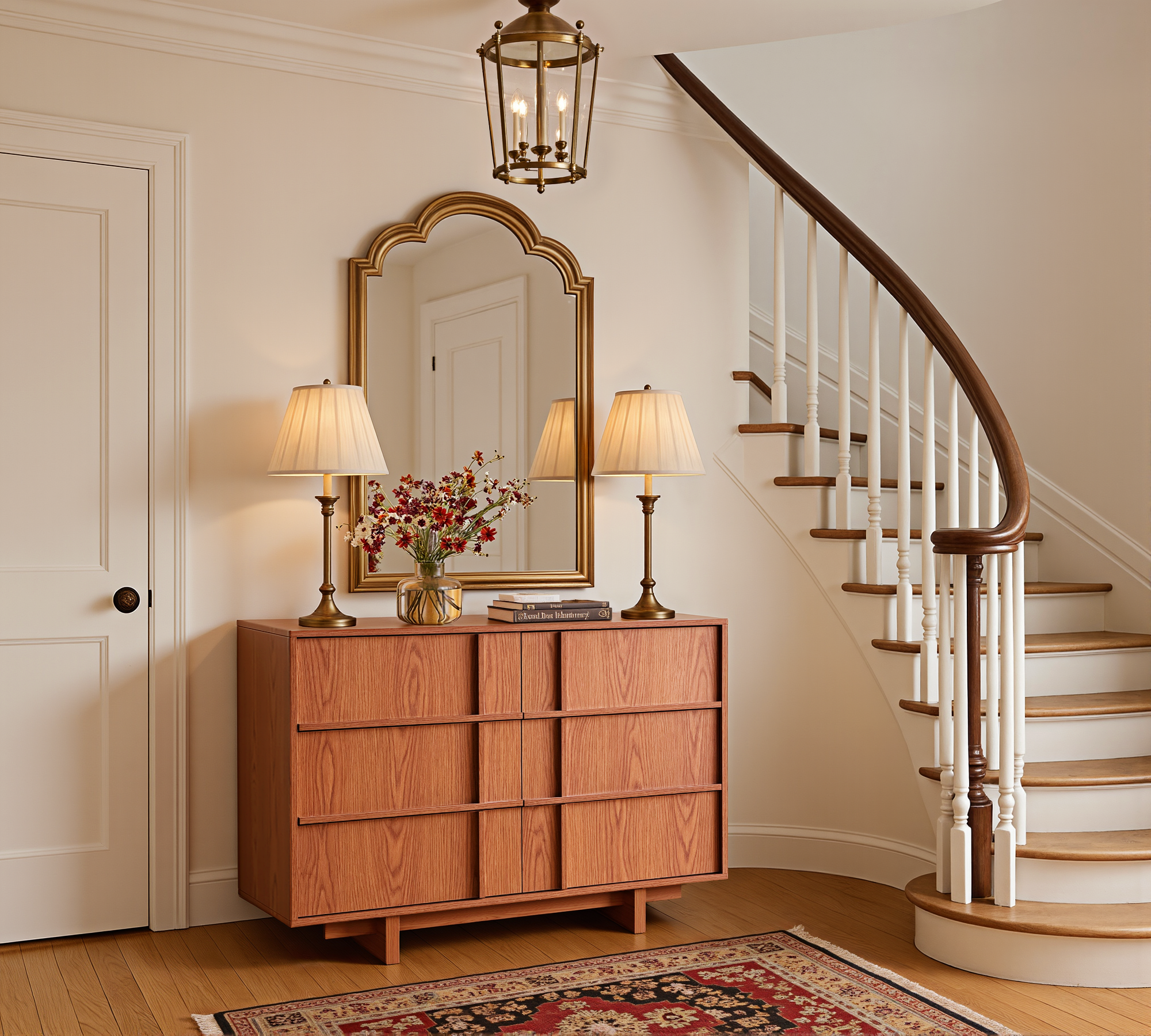 The Linear 47.2" Cherry  Dresser | Sculptural Mid-Century 6-Drawer Chest