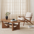 47" Mid-Century Modern Oval Coffee Table - Heritage Mahogany Finish