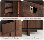 The Linear 47.2" Walnut  Dresser | Sculptural Mid-Century 6-Drawer Chest