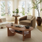 47" Mid-Century Modern Oval Coffee Table - Heritage Mahogany Finish